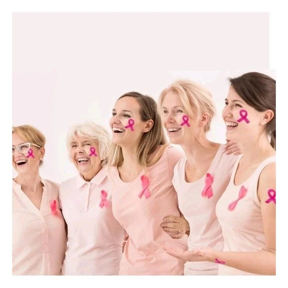 Pink Ribbon Breast Cancer Awareness Stickers - 300 Pcs, Face Stickers & Decal...